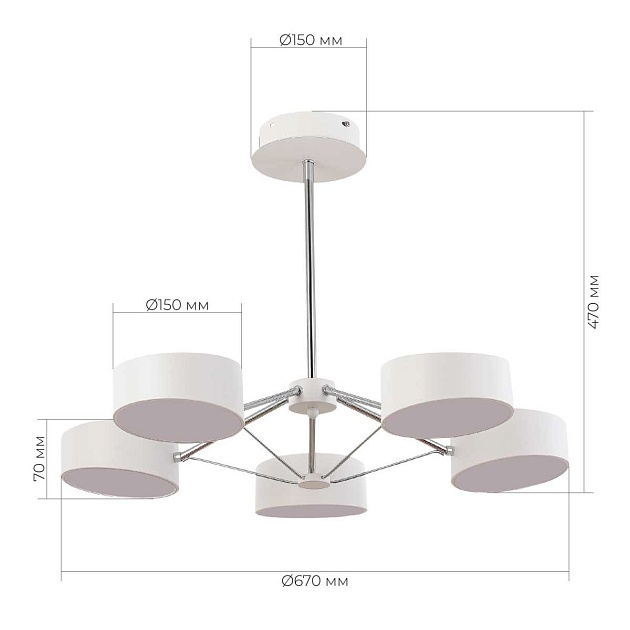 Потолочная светодиодная люстра Evoluce Valle SLE6005-502-05 Фото № 6