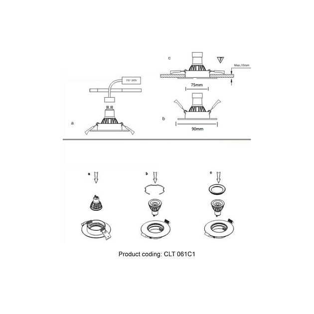Встраиваемый светильник Crystal Lux CLT 061C1 GO Фото № 2