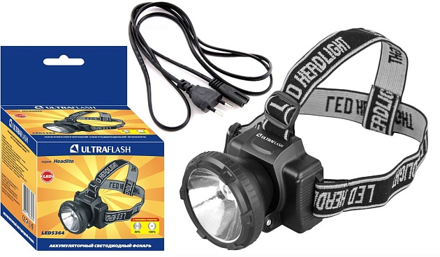 Налобный светодиодный фонарь Ultraflash Headlite аккумуляторный 90х75 33 лм LED5364 11258 фото 6