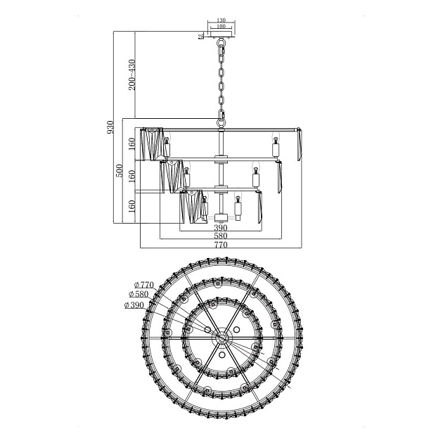 Подвесная люстра Maytoni Puntes MOD043PL-18CH Фото № 3