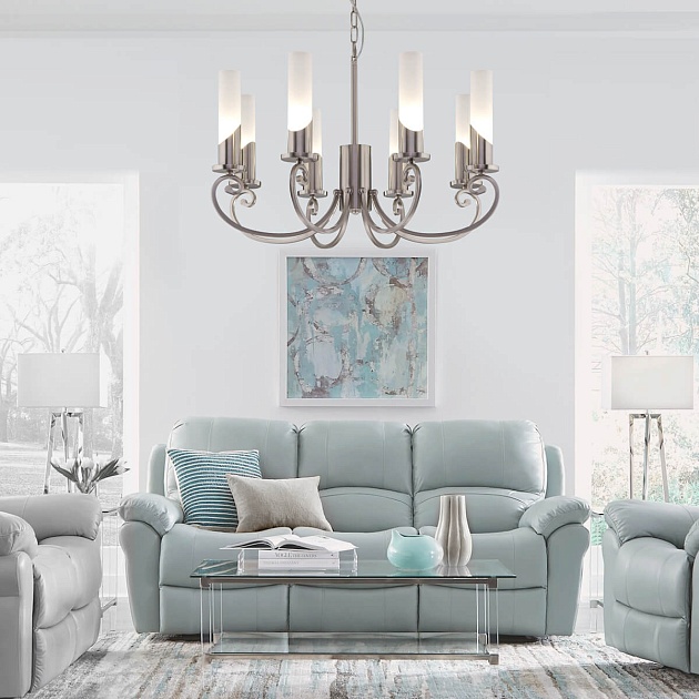 Подвесная люстра Eurosvet Banci 60117/8 никель изображение 5 Подвесная люстра Eurosvet Banci 60117/8 никель Фото № 5