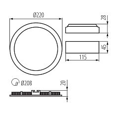 Потолочный светодиодный светильник Kanlux ROUNDA V2LED18W-NW-SN 27219 2