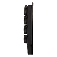 Колодка каучуковая 4 гнезда с крышкой черная, с/з, 16А, IP44, PROconnect 111-114-4 2