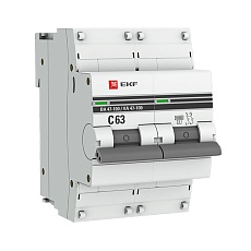 Автоматический выключатель 2P 63А (C) 10kA ВА 47-100 EKF PROxima mcb47100-2-63C-pro