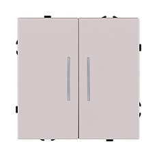 Выключатель 2-клавишный 10А/250В с LED подсветкой, кашемир матовый Kollinger Eclipse EC-010CM