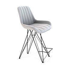 Полубарный стул Sheffilton SHT-ST37/S66-1 серое облако/черный муар 8798234201