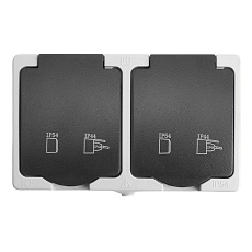 Розетка 2-местная с крышкой Stekker Велена PST16-12-54 32754 4