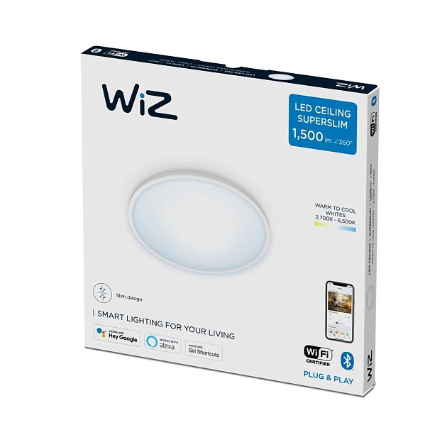Потолочный светодиодный светильник WiZ Super Slim 929002685101 фото 3