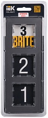 Рамка 3-постовая IEK Brite РУ-3-2-БрСе серая BR-M32-G-K03 1