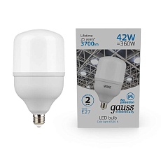 Лампа светодиодная Gauss E27 42W 6500K матовая 63234 1