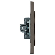 Розетка 2-местная с защитной шторкой, Stekker, б/з, 250В, 16А Эмили, RST10-5116-09, антрацит, soft touch 49929 4