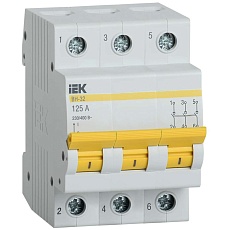 KARAT Выключатель нагрузки (мини-рубильник) ВН-32 3P 125А IEK MNV10-3-125