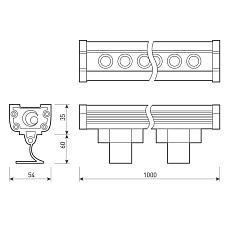 Прожектор светодиодный Arlight 36W 3000K AR-Line-1000L-36W-220V Warm 024306 3