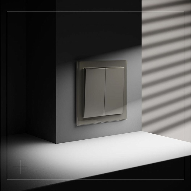 Проходной переключатель встраиваемый Voltum S70 двухклавишный 10А, (шелк) VLS020304 Фото № 9