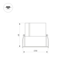 Встраиваемый светодиодный светильник Arlight S-Atlas-Built-R58-10W Warm3000 035464 1