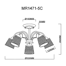 Потолочная люстра MyFar Luiza MR1471-5C 1