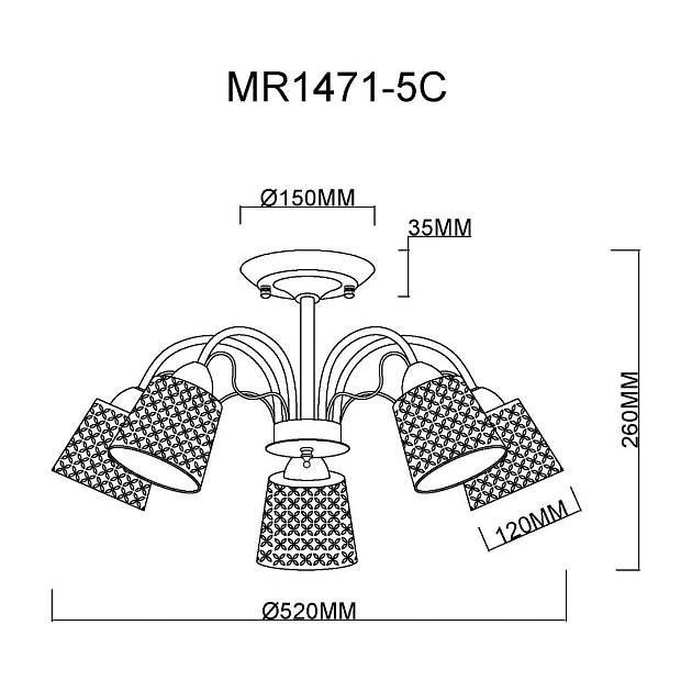 Потолочная люстра MyFar Luiza MR1471-5C фото 2