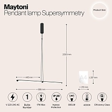 Подвесной светодиодный светильник Maytoni Supersymmetry P096PL-L11BK 1