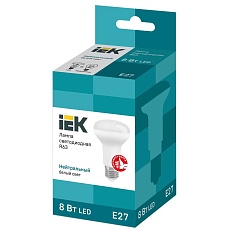 Лампа светодиодная IEK E27 8W 4000K матовая LLE-R63-8-230-40-E27 1