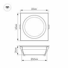 Мебельный светодиодный светильник Arlight LTM-S60x60WH-Frost 3W White 110deg 020763 5