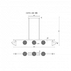 Подвесная светодиодная люстра iLedex Telescope C4774-100 SWH 1