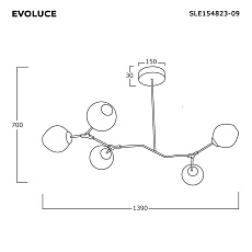 Подвесная люстра Evoluce Rametto SLE154823-09 1