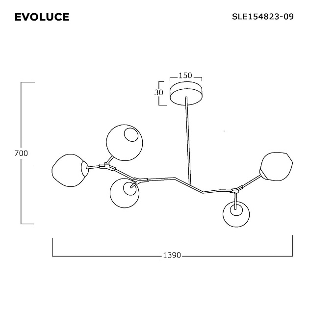 Подвесная люстра Evoluce Rametto SLE154823-09 Фото № 2