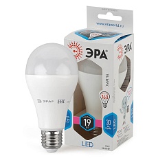 Лампа светодиодная ЭРА E27 19W 4000K матовая LED A65-19W-840-E27 Б0031703 1