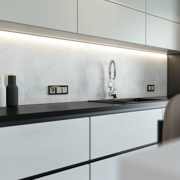 Перекрестный выключатель двухклавишный (дымчатый) W1223004/ a069460 Фото № 3