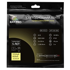 Светодиодная лента Apeyron 14,4W/m 60LED/m 5050SMD теплый белый 5M 00-308 5