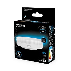 Лампа светодиодная Gauss GX53 6W 6500K матовая 108008308 4