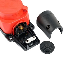 Розетка переносная тройная 2P+PE Stekker Одри с крышкой красный RST16-23-44-3 49401 4