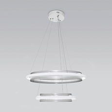 Подвесной светодиодный светильник Eurosvet Imperio 90241/2 белый/ серебро Smart 1