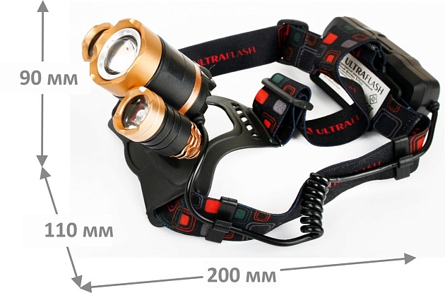 Налобный светодиодный фонарь Ultraflash Headlite аккумуляторный 100х90 300 лм E1333 13903 фото 4