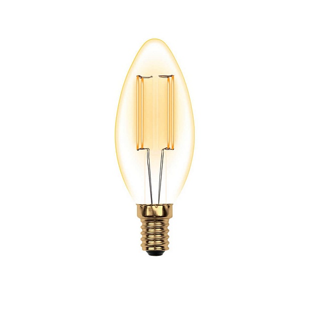 Лампа светодиодная филаментная Uniel E14 5W 2250K прозрачная LED-C35-5W/GOLDEN/E14 GLV21GO UL-00002396 фото 