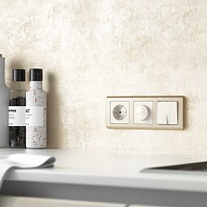 Выключатель двухклавишный с подсветкой Werkel перламутровый рифленый W1120113 4690389160905 4