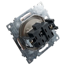 Розетка 2P+PE Stekker Катрин со шторками шампань GLS16-7110-02 39596 5
