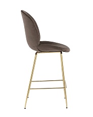 Полубарный стул Stool Group Турин со спинкой велюр коричневый золотые ножки 8329A VELVET BROWN 2