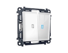 Комплект механизма 2-кл проходного выключателя AMBRELLA VOLT с подсветкой 10000K ALFA Белый глянец QUANT (AP1040, VM120, G29B) MA104040