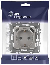 Розетка ЭРА Elegance 14-4108-16 2P+E 16A-250В со шторками с USB type-A+C 5В-3А титан Б0067695 3