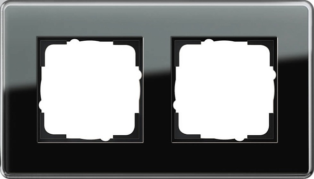 Рамка 2-постовая Gira Esprit C черное стекло 0212505 фото 
