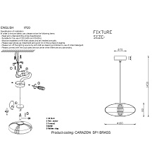 Подвесной светильник Crystal Lux Carazon SP1 Brass 1