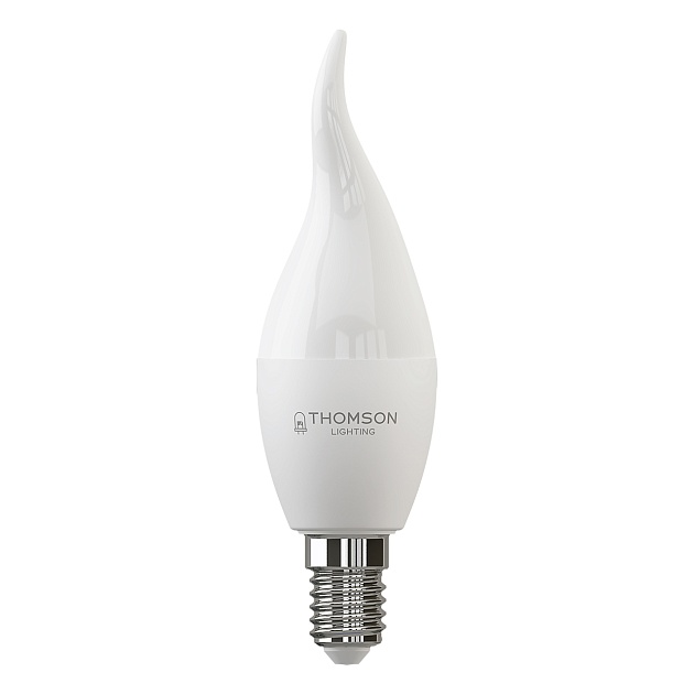 Лампа светодиодная Thomson E14 10W 3000K свеча на ветру матовая TH-B2029 фото 