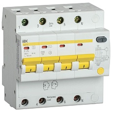 KARAT Дифференциальный автомат АД14S 4P 25А 100мА тип AC IEK MAD13-4-025-C-100