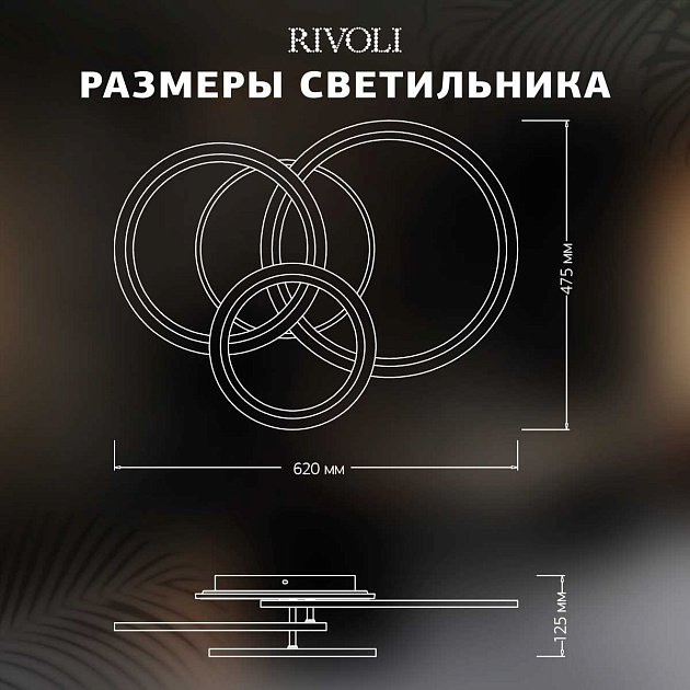 Потолочная светодиодная люстра Rivoli Inessa 6153-104 Б0066426 Фото № 16