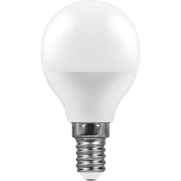 Лампа светодиодная Feron E14 11W 6400K Шар Матовая LB-750 25948 фото 