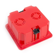 Коробка монтажная для полых стен, с пластиковыми зажимами, с крышкой, 92*92*45мм Stekker EBX30-02-1-20-92, красный 49007 3