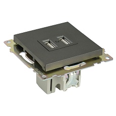 Розетка 2хUSB Stekker Катрин графит GLS10-7115-06 49422 4