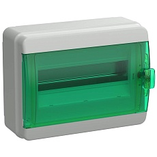 TEKFOR Корпус пластиковый КМПн-12 IP65 зеленая прозрачная дверь IEK TF5-KP72-N-12-65-K03-K06