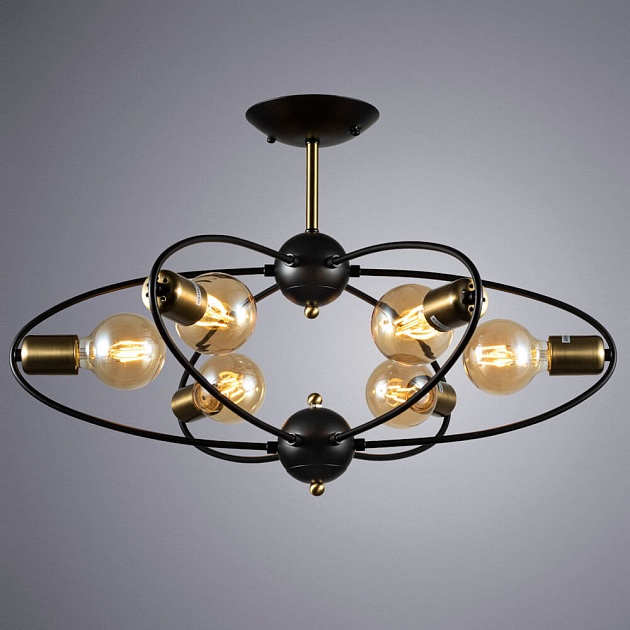 Потолочная люстра Arte Lamp Glasgow A1963PL-6BK Фото № 3